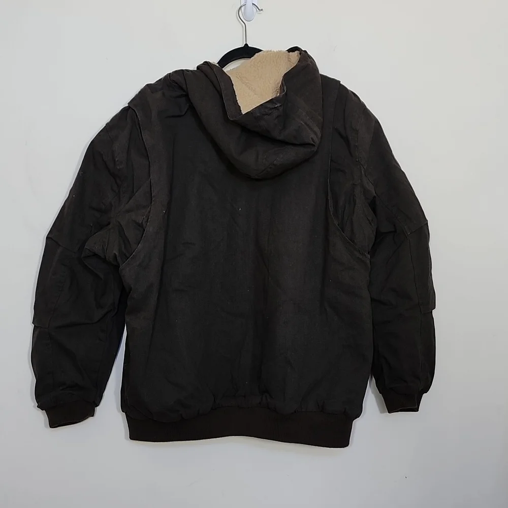 Lee The Worrwear Bomber Jacket Sherpa Lined Brown Size XXL